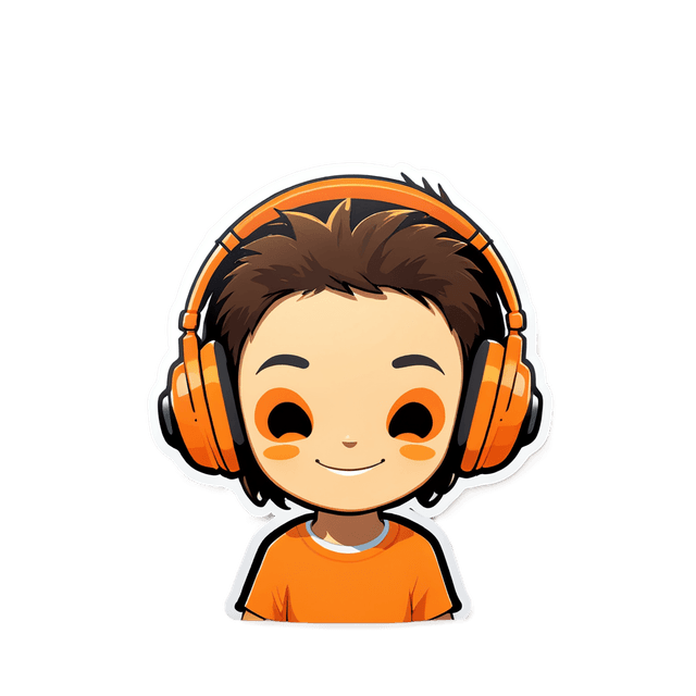 Sprunki Characters, Orange (Oren), Our laid-back friend with orange headphones sticker